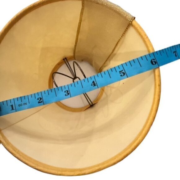 Vintage Mini Clip On Table Lamp Shades (2) Bow 4"‎ Tall Beige Coordinated Floral - Picture 12 of 12